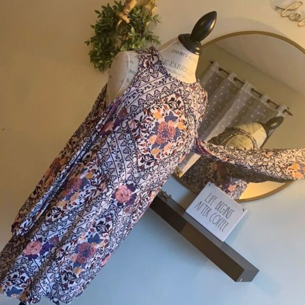 Boho cold shoulder long sleeve dress size XXL